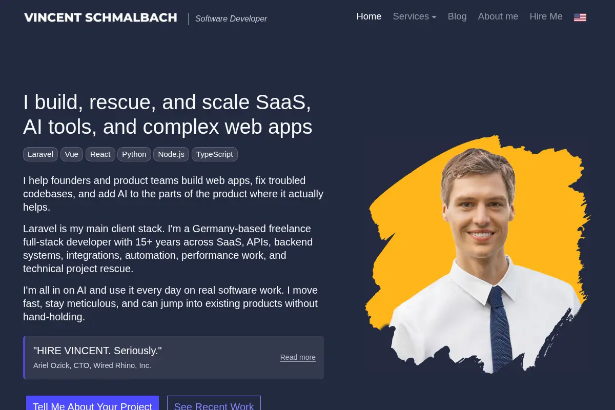 Vincent Schmalbach – Full-Stack Developer