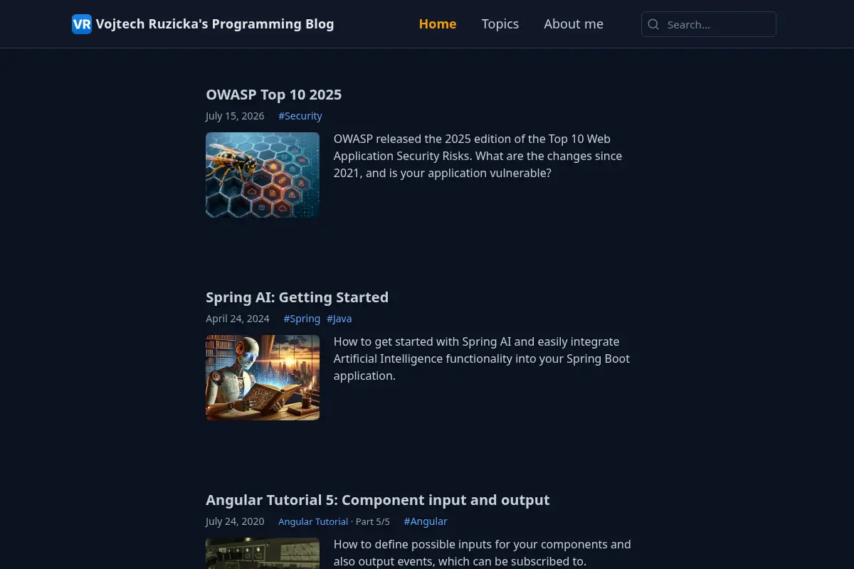 Vojtech Ruzicka's Programming Blog