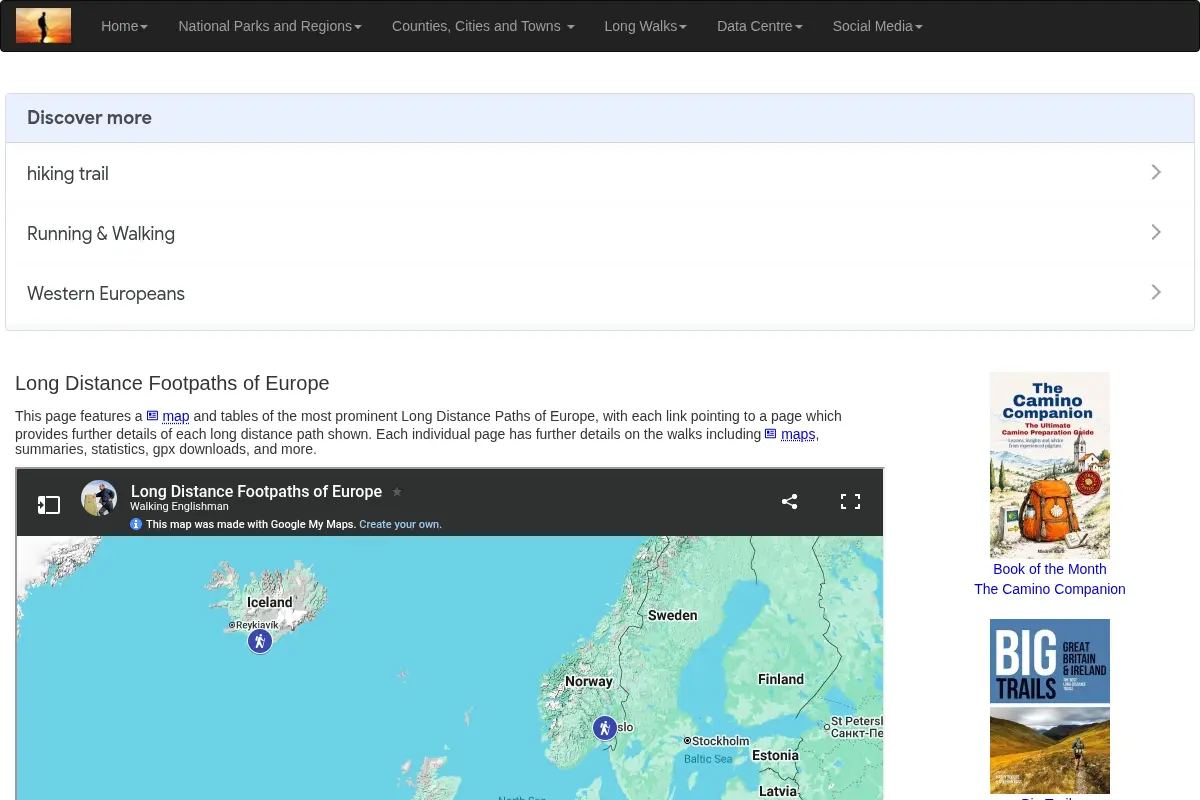 Long Distance Footpaths of Europe