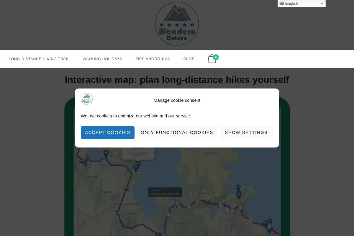 Interactive Map for Planning Long-Distance Hikes