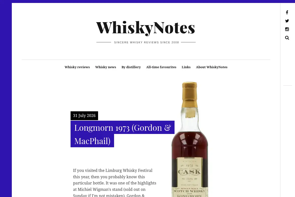 WhiskyNotes: whisky blog, cognac, rum and whiskey reviews
