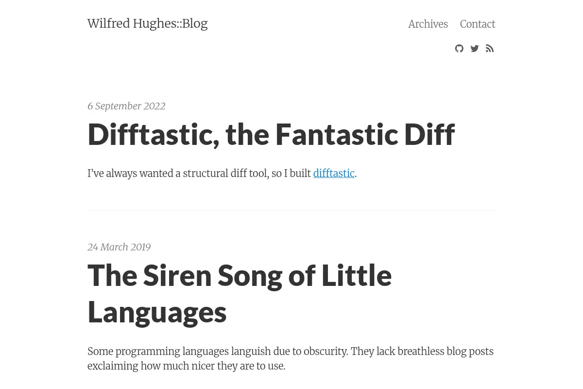 Wilfred Hughes::Blog