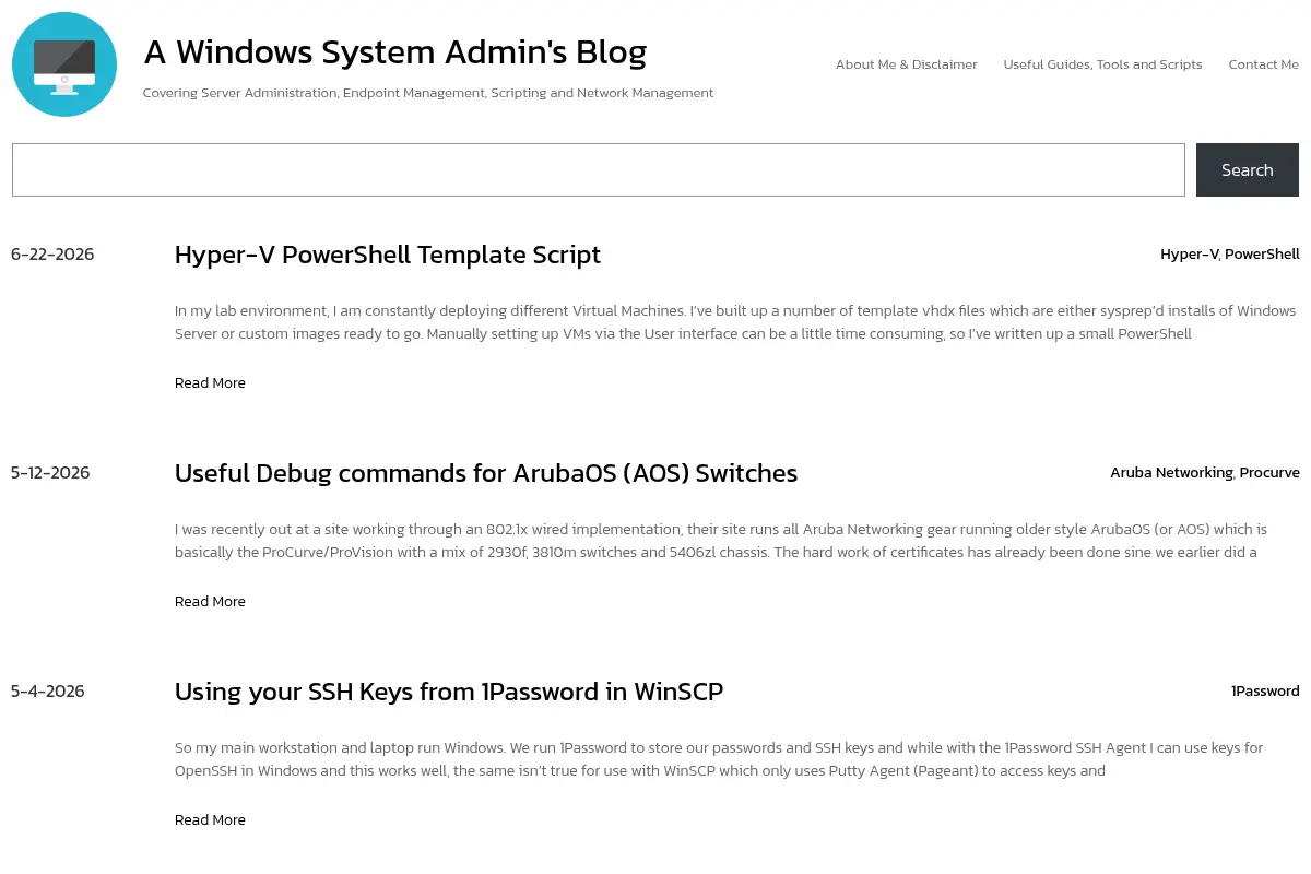 A Windows System Admin's Blog