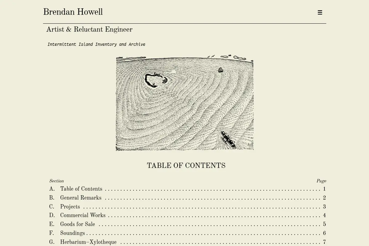 Brendan Howell – Table of Contents