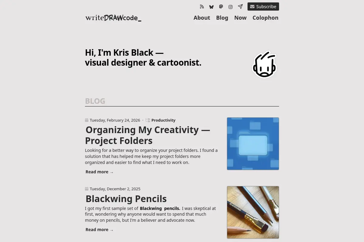 writeDRAWcode_ Blog of Visual Designer & Cartoonist Kris Black