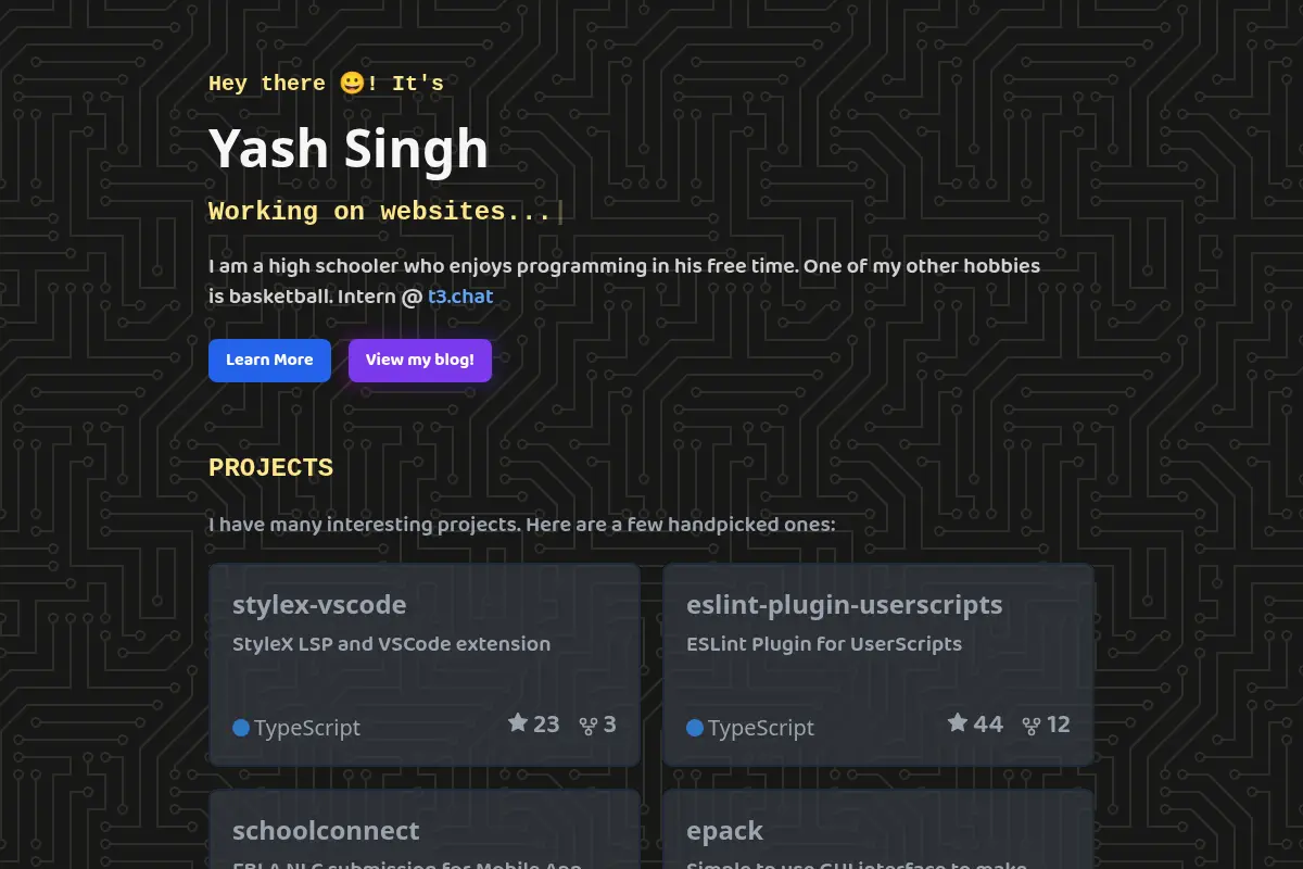 Yash Singh's personal site