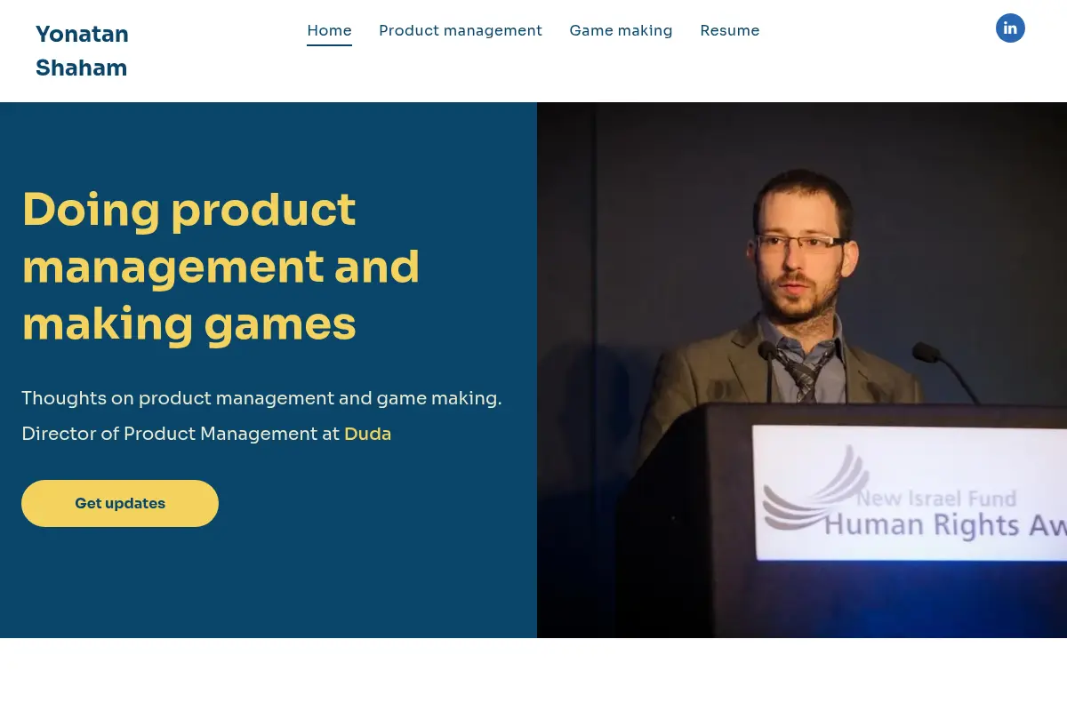 Yonatan Shaham, Product Management, Game Making