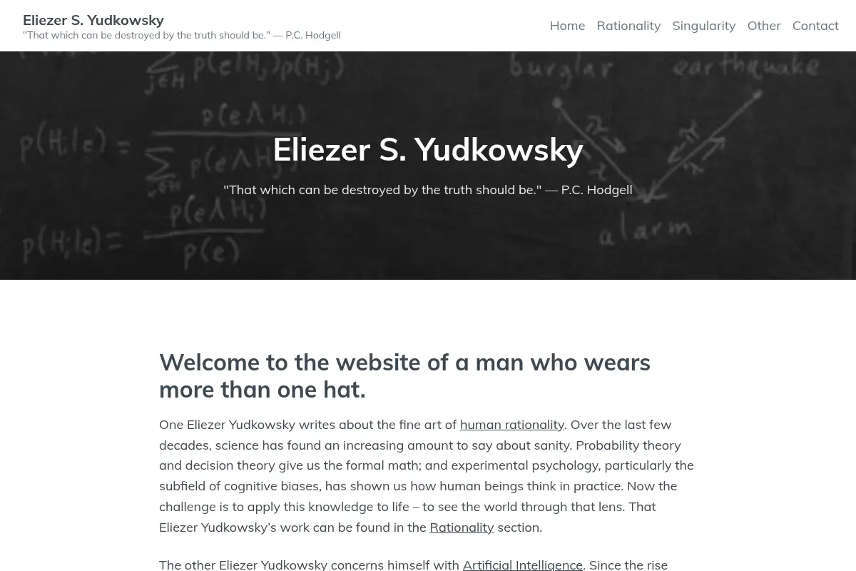 Eliezer S. Yudkowsky