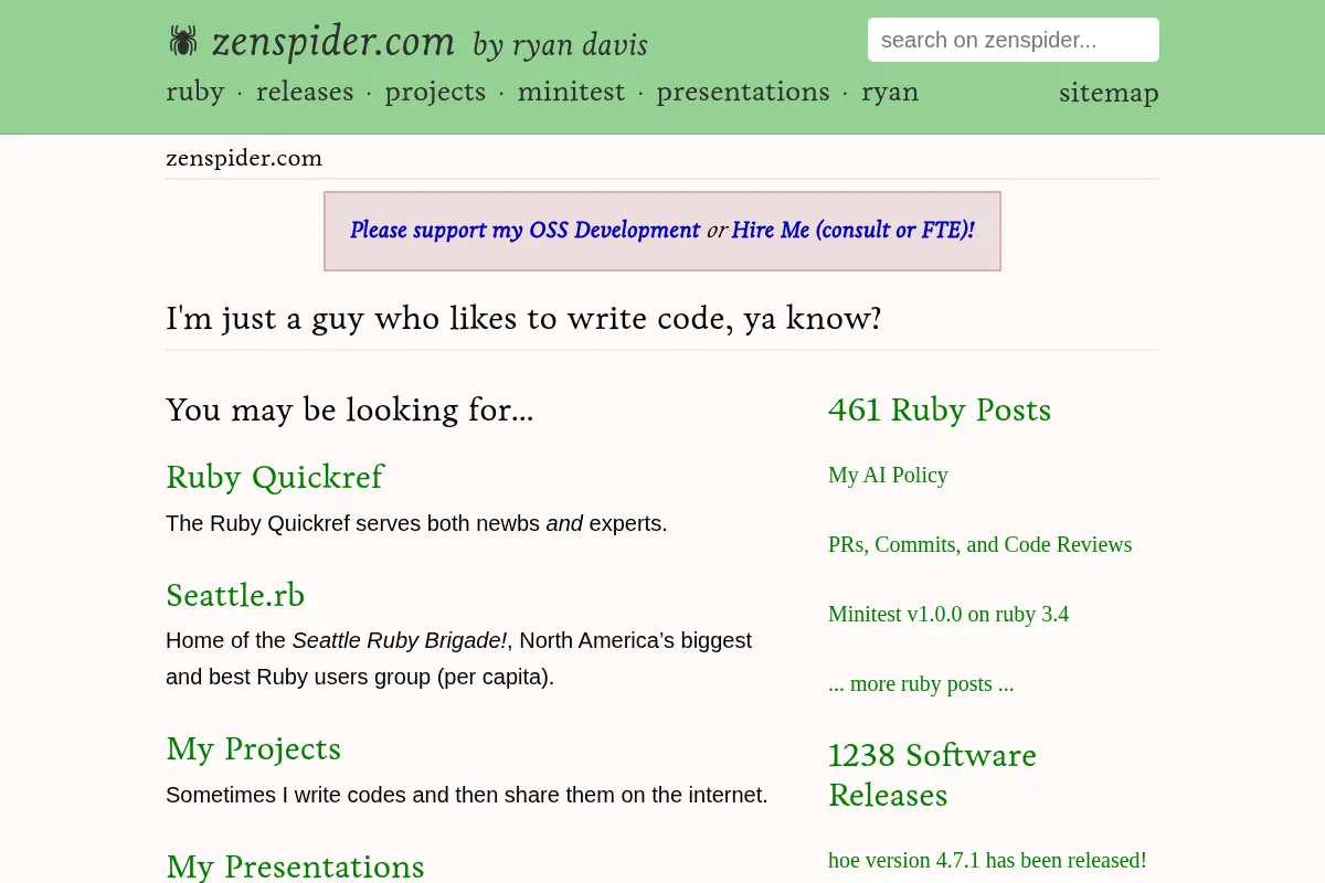 zenspider.com | by ryan davis