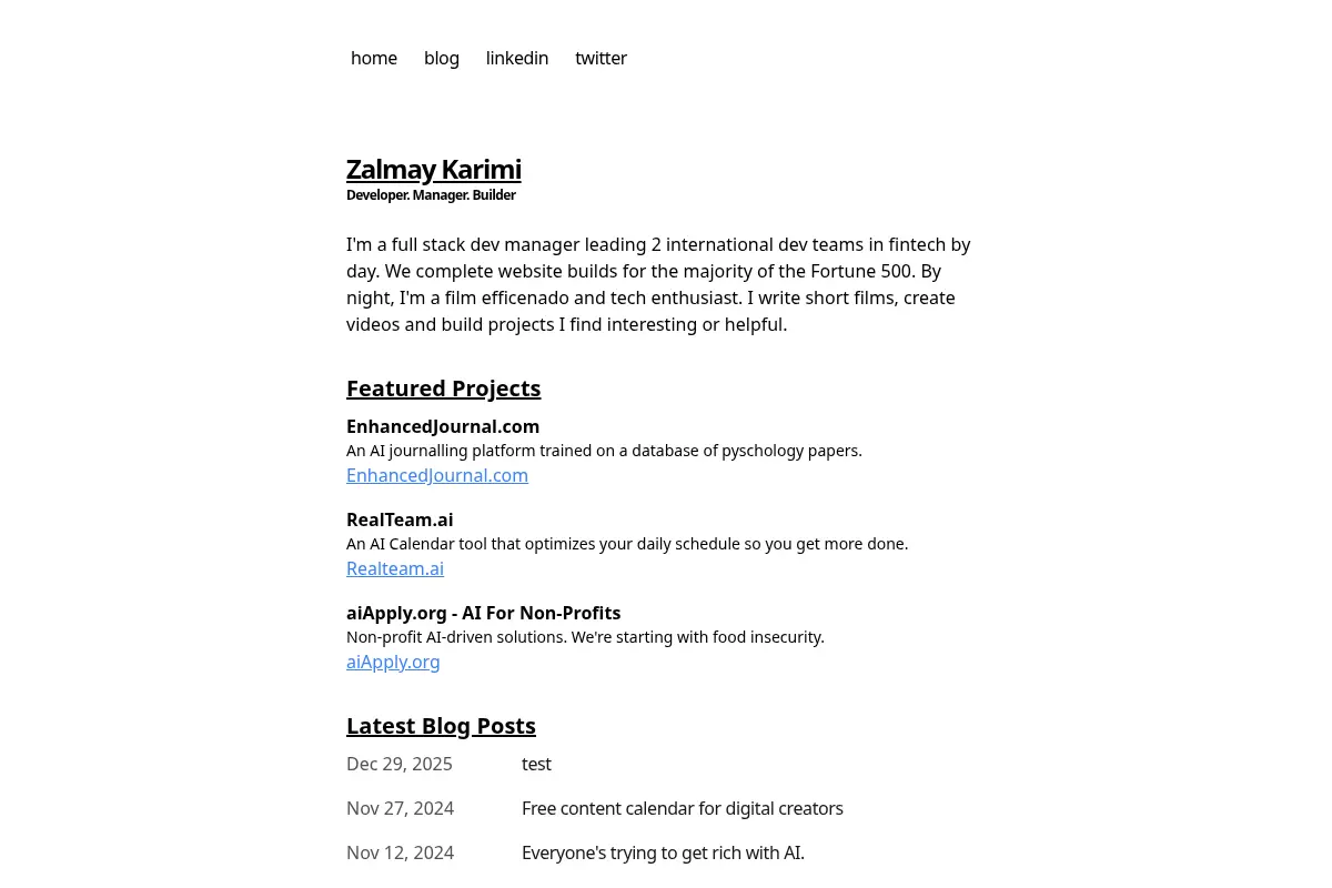 Zalmay Karimi Portfolio