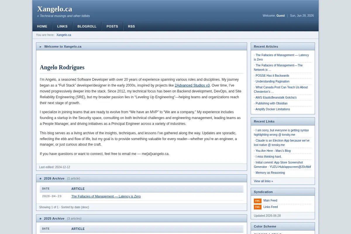 Xangelo.ca - Technical musings and other tidbits
