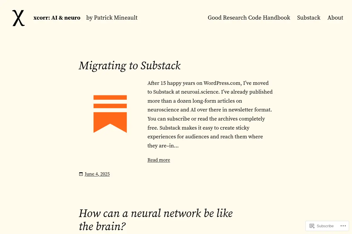 xcorr: AI & neuro – by Patrick Mineault