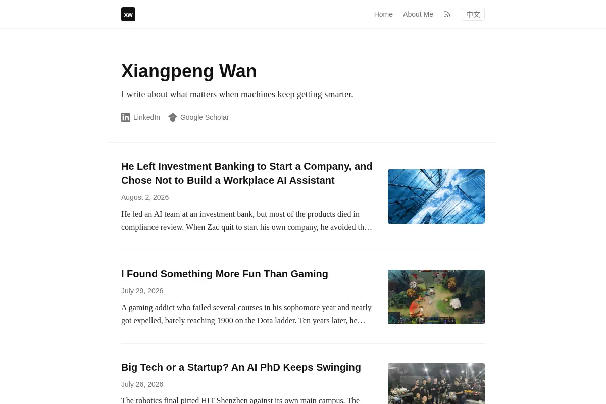 Xiangpeng Wan — Finding Value in the AI Era