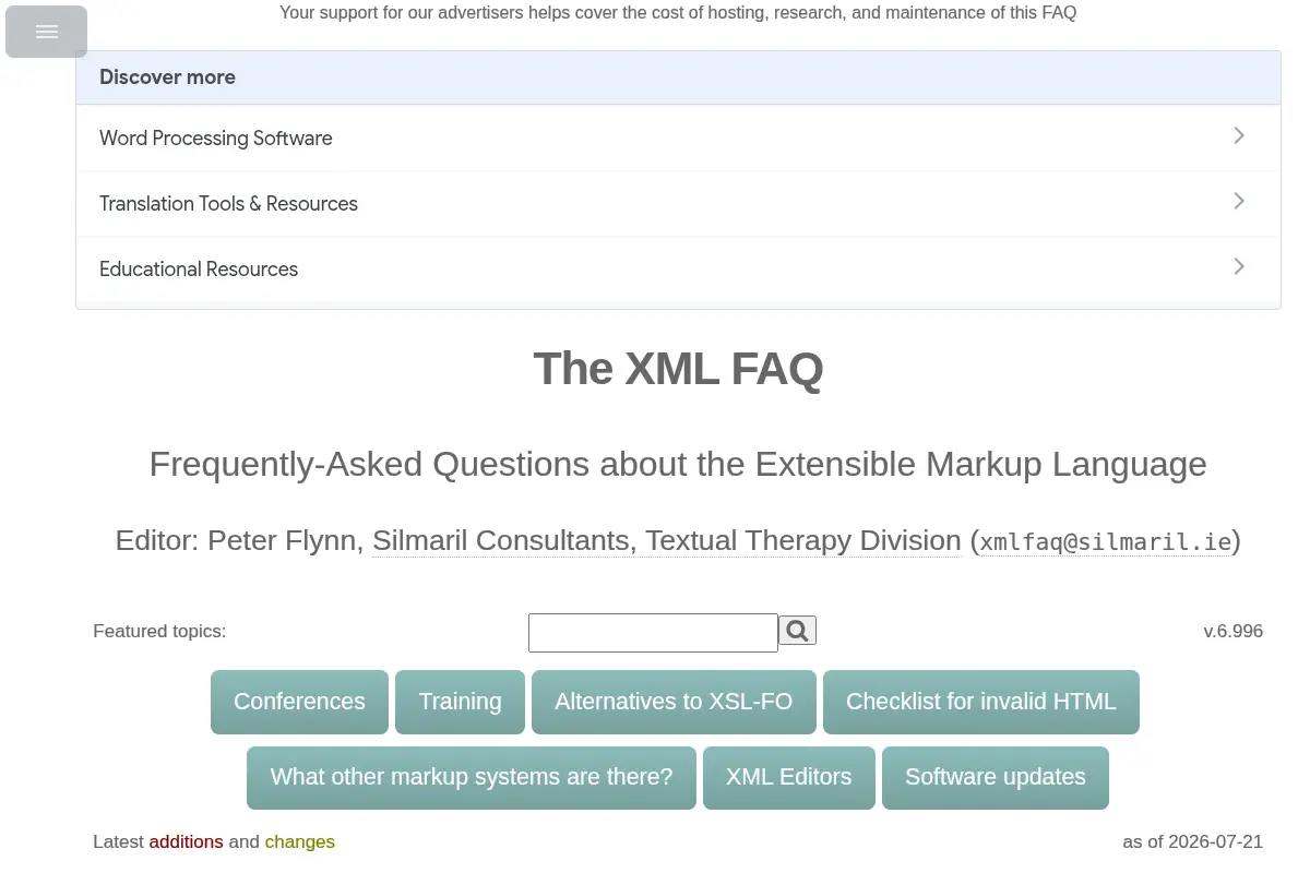 The XML FAQ