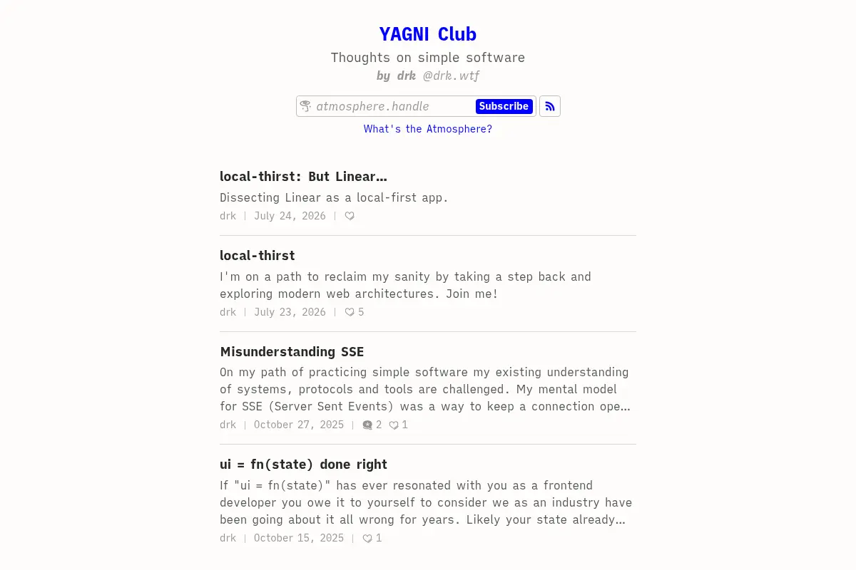 YAGNI Club