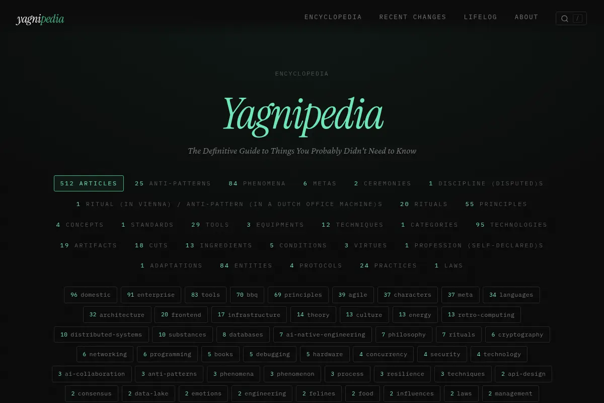 Yagnipedia — The Definitive Guide