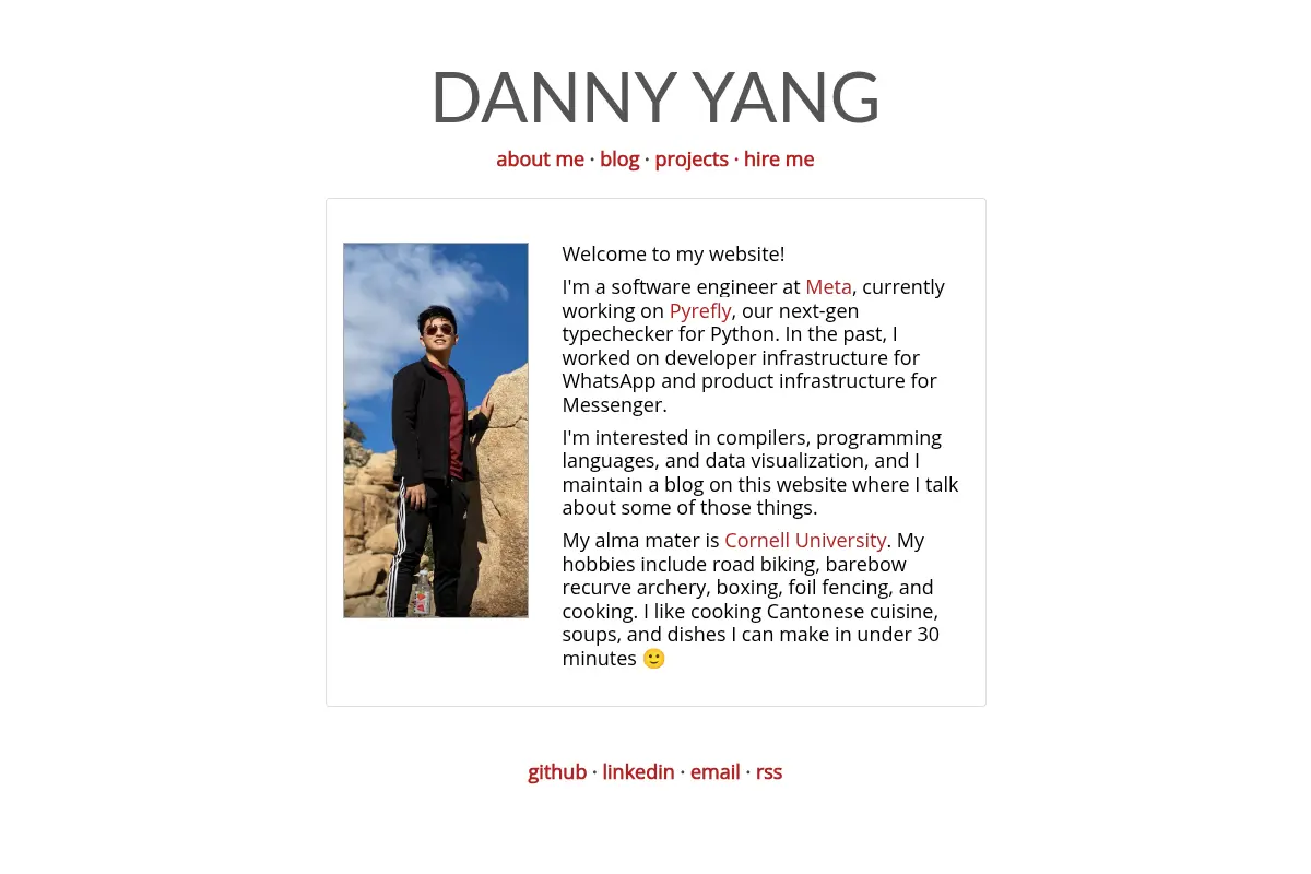 Danny Yang - Homepage