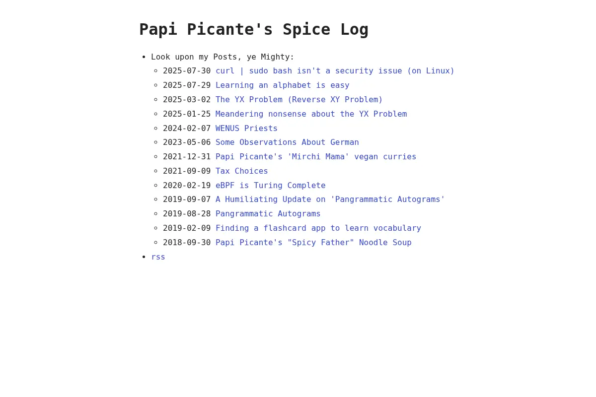 Papi Picante's Spice Log