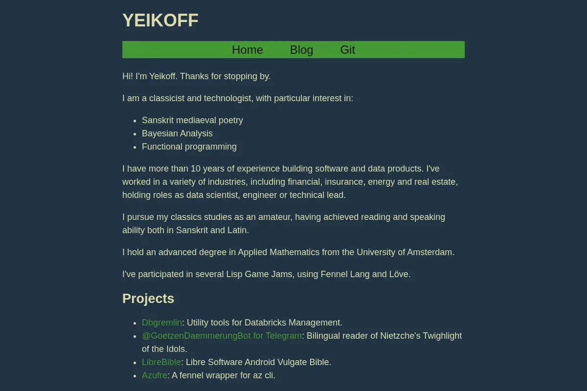 Yeikoff's Homepage