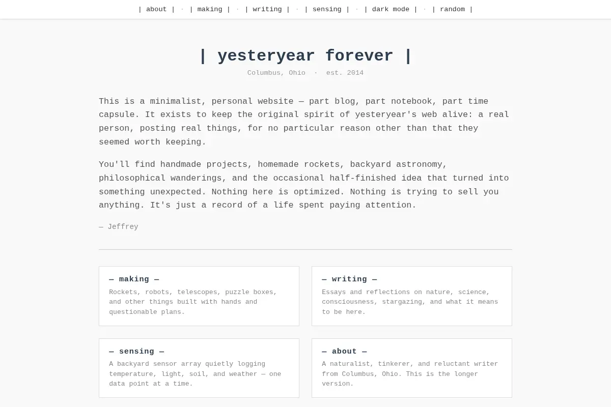 yesteryear forever