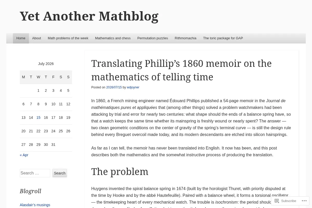Yet Another Mathblog