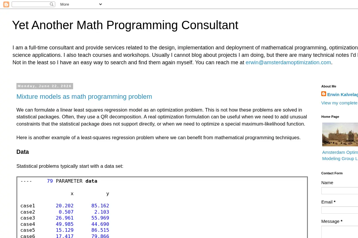 Yet Another Math Programming Consultant