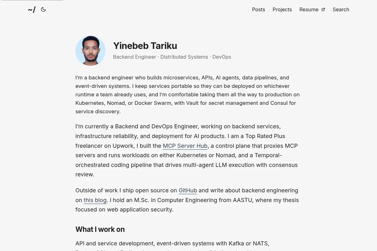 Yinebeb Tariku - Backend & DevOps Engineer