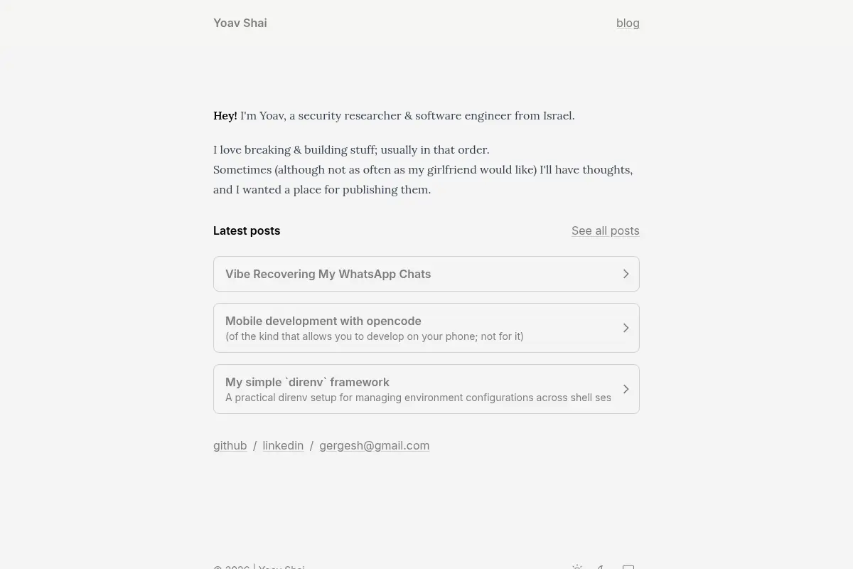 Yoav Shai's Personal Website
