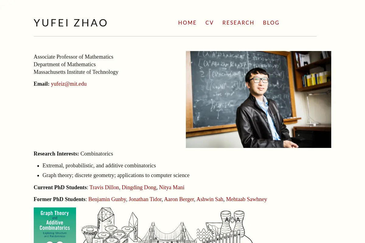 Yufei Zhao's Website