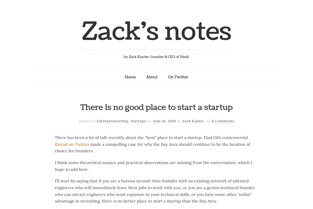 Zack's notes