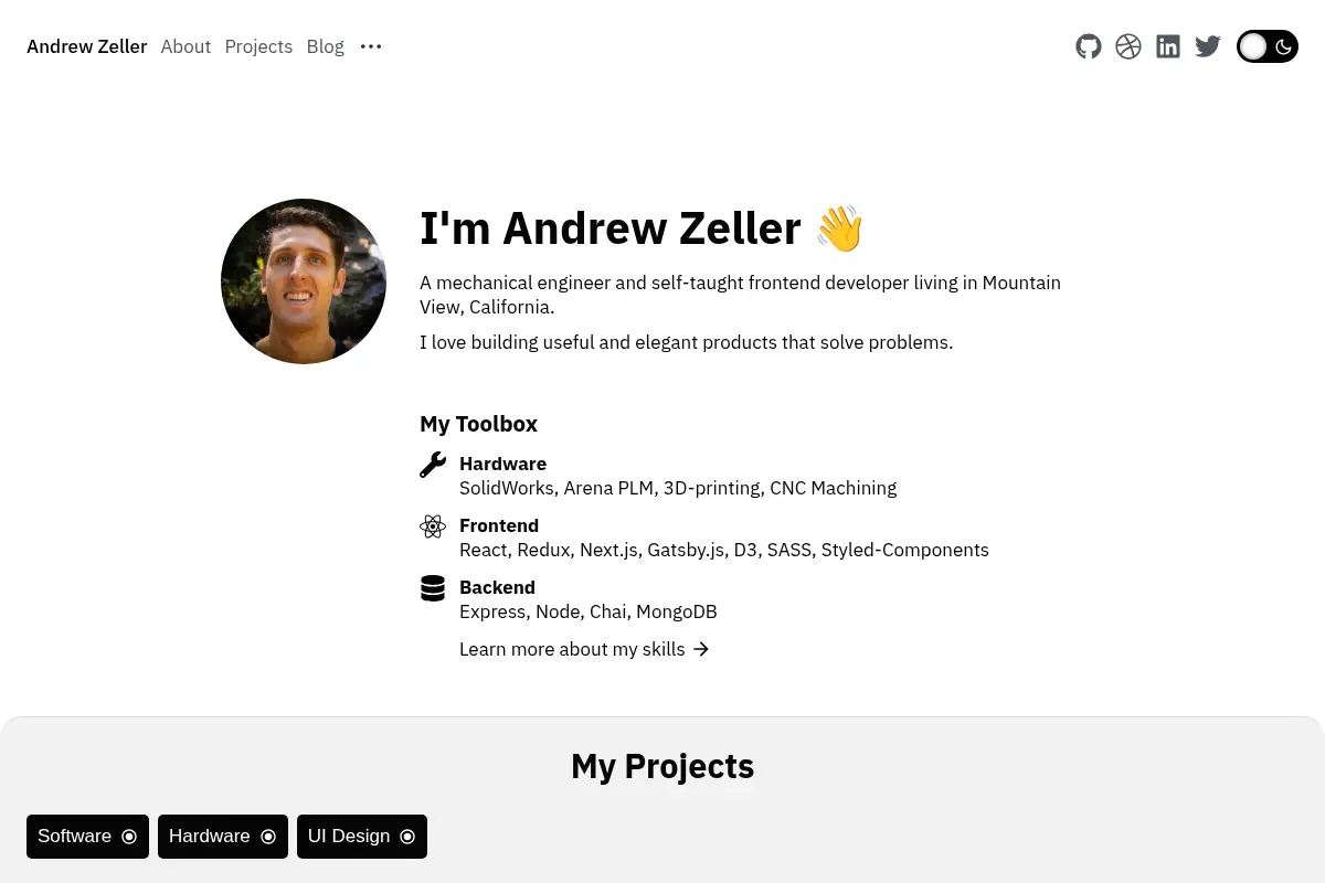 Andrew Zeller | Mechanical Engineer and Frontend Developer