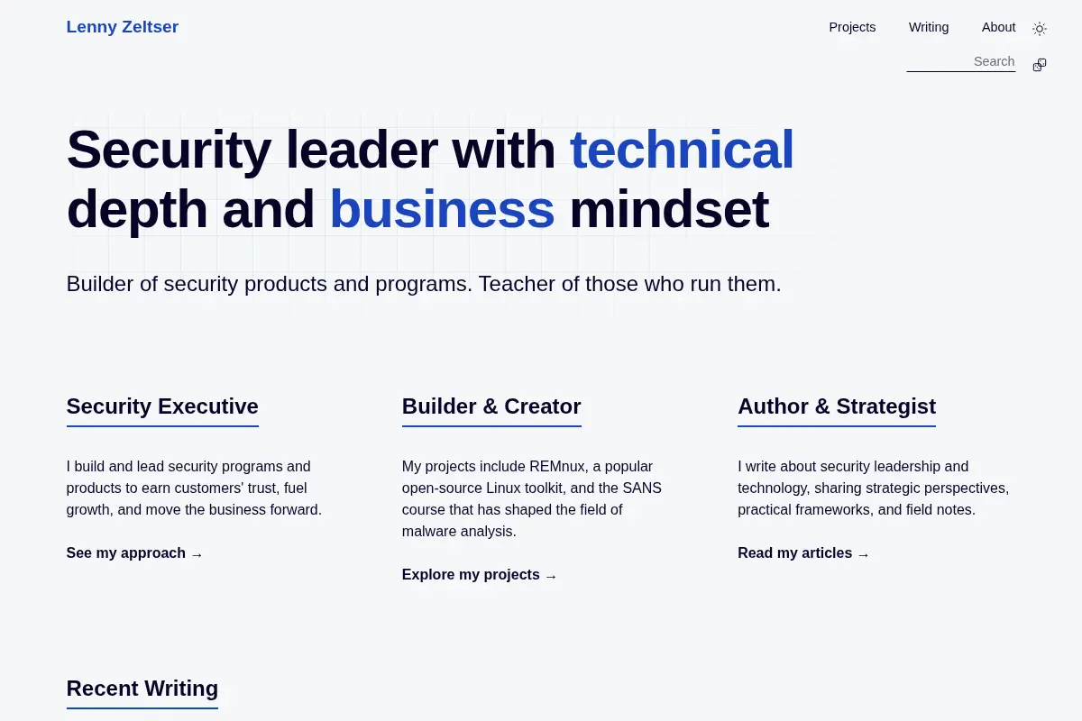 Lenny Zeltser | Security leader with technical depth and business mindset