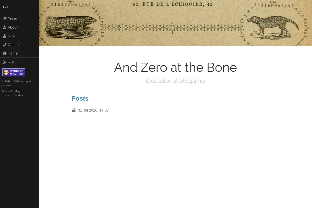 And Zero at the Bone