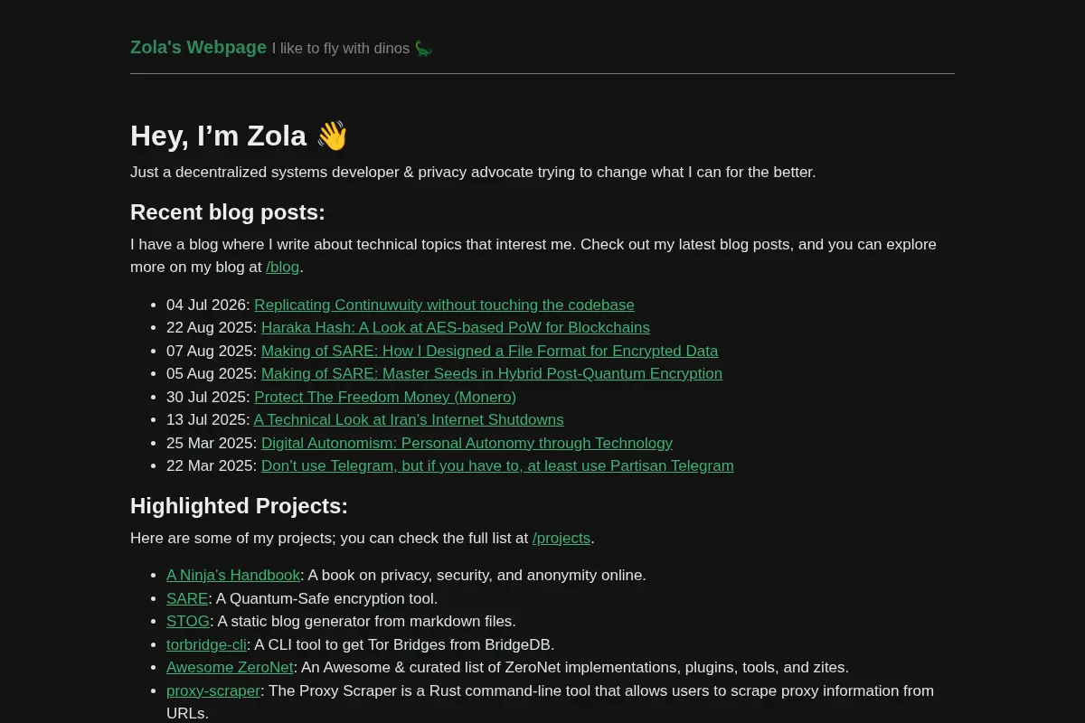 Zola Gonano · HomePage
