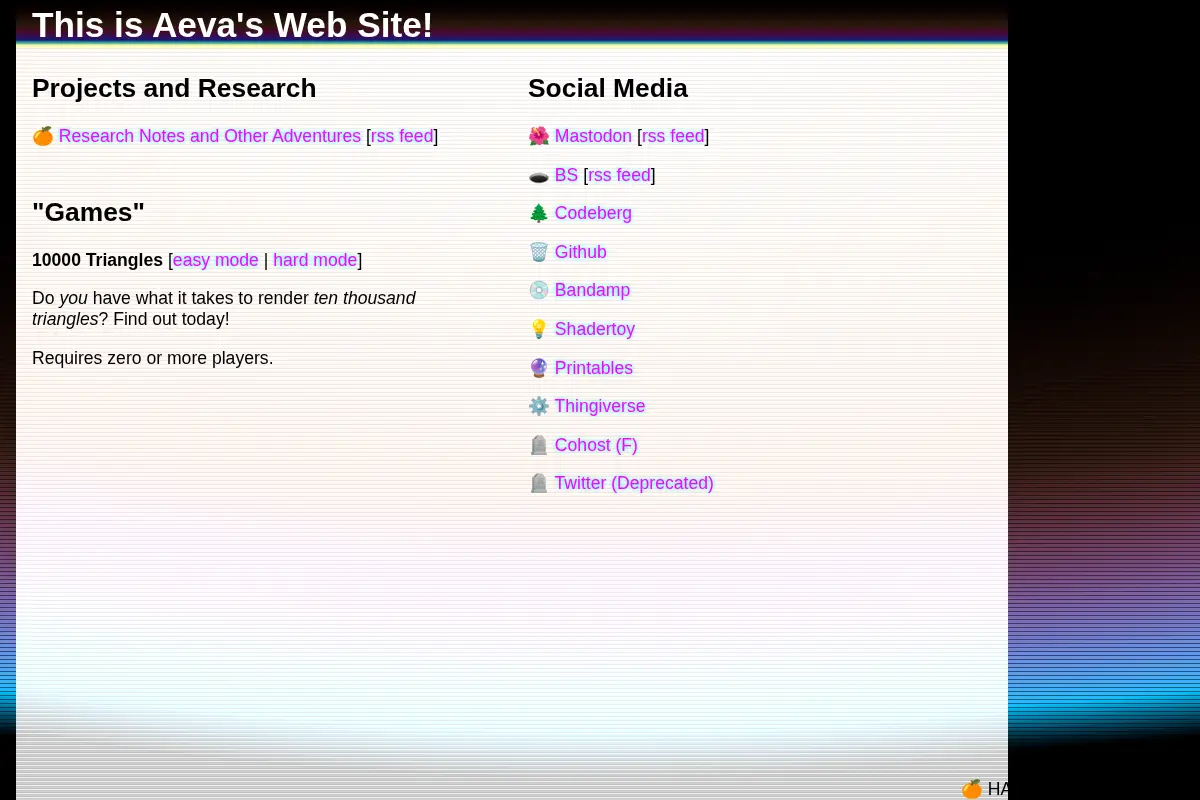 Aeva's Web Site