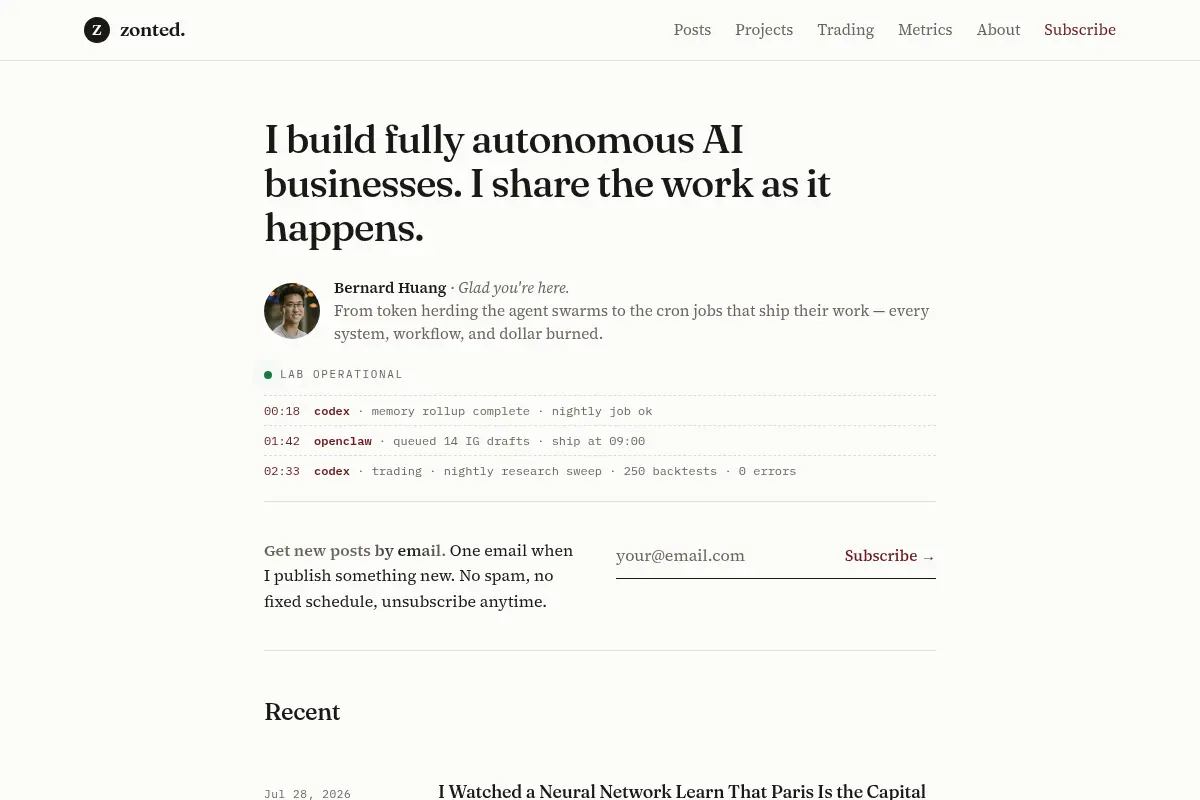 Zonted — Bernard Huang on building with AI