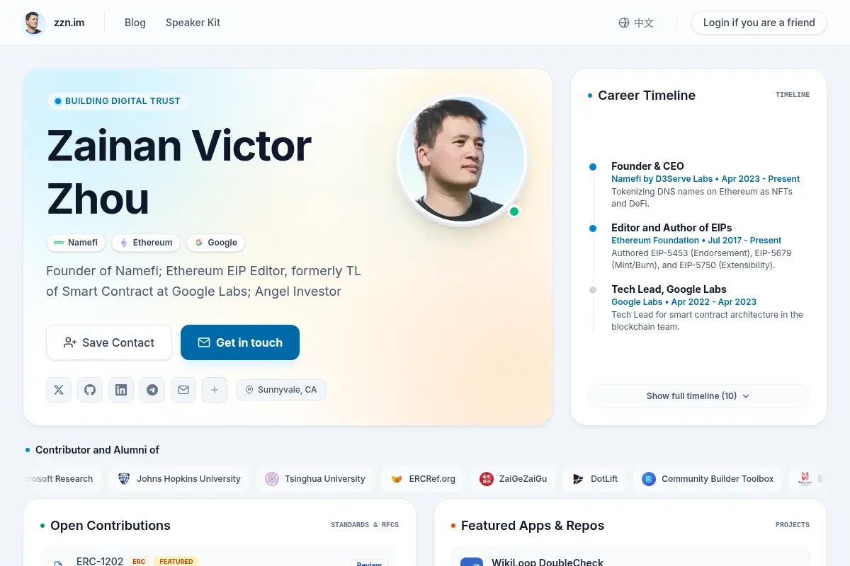 Zainan Victor Zhou Homepage